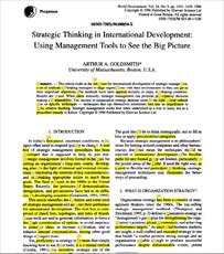 مقاله ترجمه شده تفکر استراتژیک در توسعه بین المللی